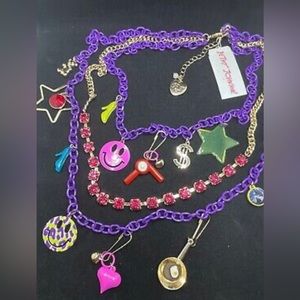 BETSEY JOHNSON Nostalgic Mixed Charm Chain Necklace NWT $88
